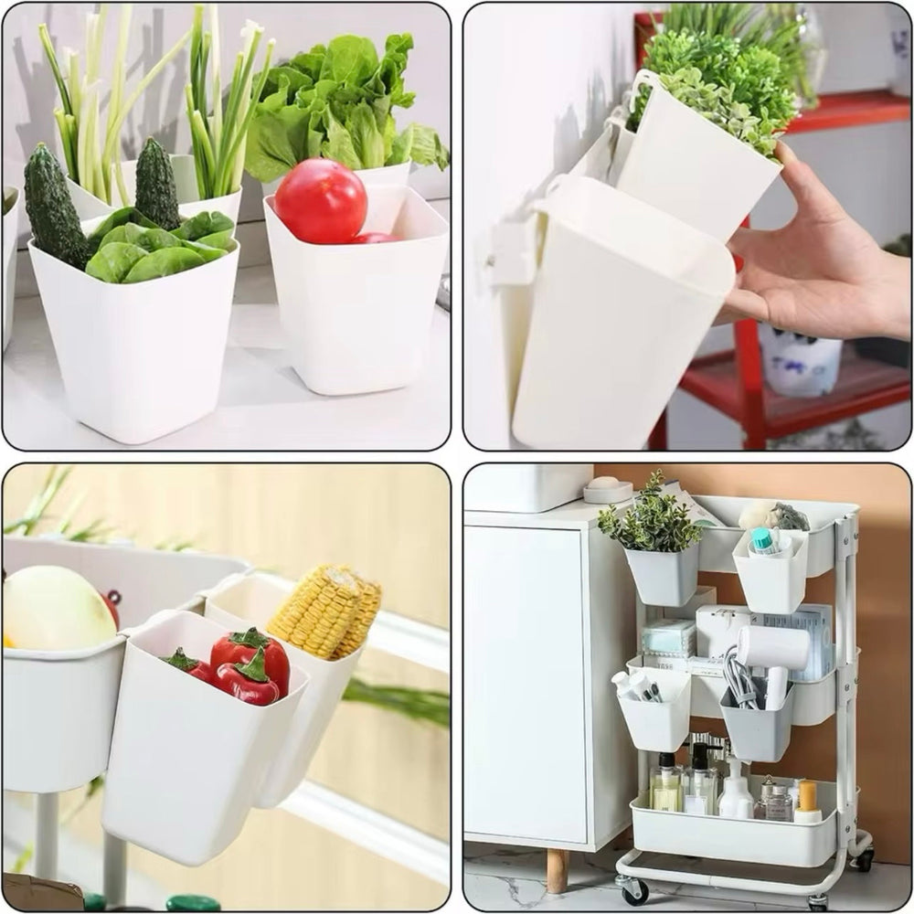 Hanging Plastic Stationery Bucket - Grey image