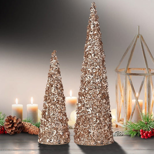 Golden Cone Christmas Tree