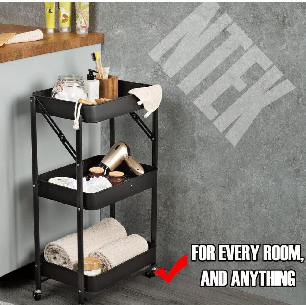 Collapsible 3 Tier Metal Cart image 7