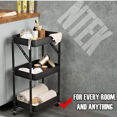 Collapsible 3 Tier Metal Cart image 7