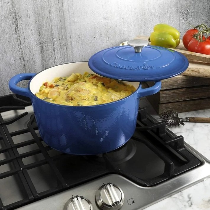Crock Pot Artisan 7 Quart Enameled Cast Iron Round Dutch Oven image 2
