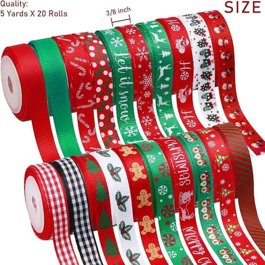 Narrow Christmas Ribbon 1.6cm x 2.7m