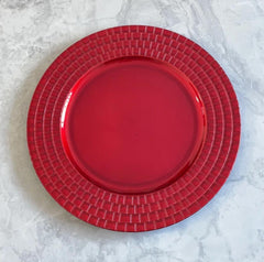 Charger Plates - Red Cube Rim image