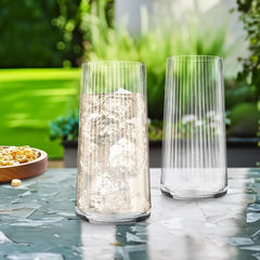 DH Stripe Polar Glass Collection - 4 Piece 450ml Highball Glass image