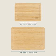 Gibson 2 Piece Bamboo Cutting Board Set 15" and 12