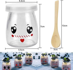 Emoticon Glass Jar with Spoon