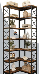 Corner Bookshelf with Metal Frame