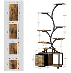 Indoor 9 Tier Plant Stand with Grow Light