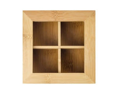 Large 4 Compartment Bamboo Tea Box