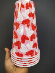 Red and White Hearts 32oz Oversize Plastic Cup