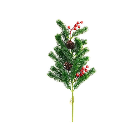 Pine Branch with Berries and Pine Cones image 0