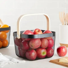 Metal Basket with Wood Finish Handle image 13