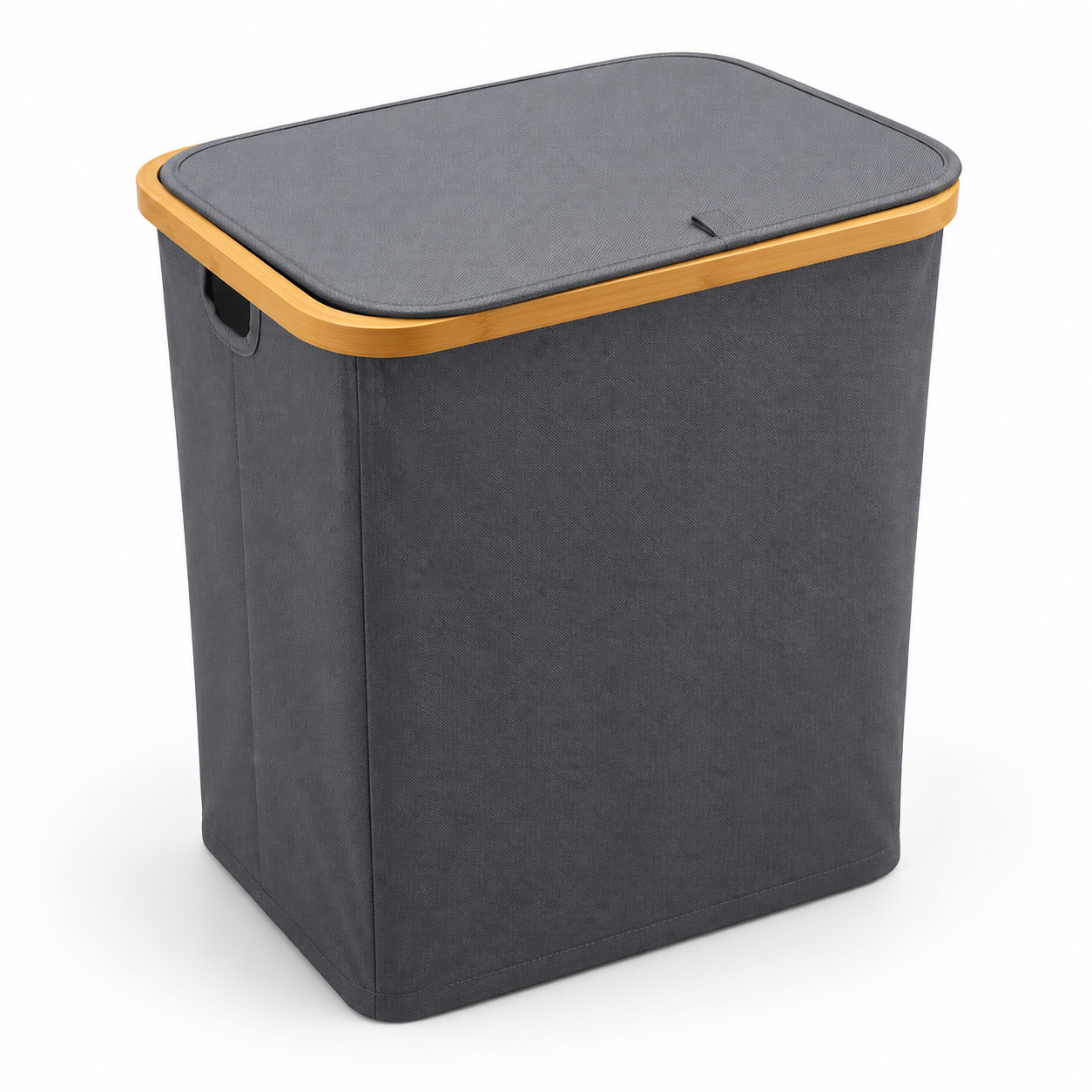 Collapsible Fabric Storage Basket with Lid – Grey