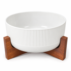 Danny Home Porcelain Salad Bowl with Stand