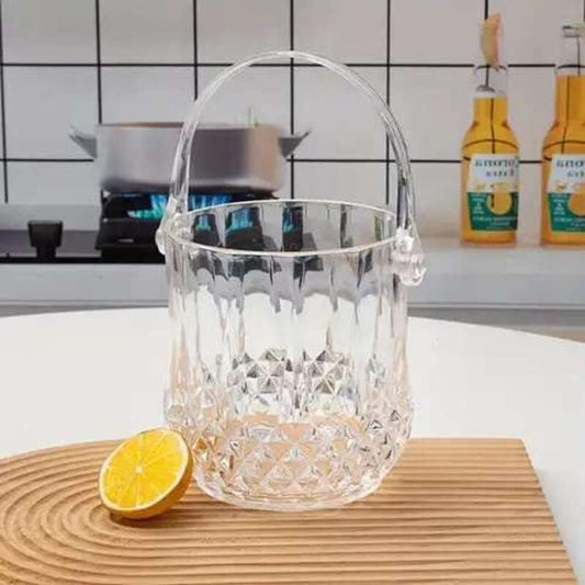 PLASTIC ICE BUCKET W/HANDLE 12.5X12.5X11.5CM