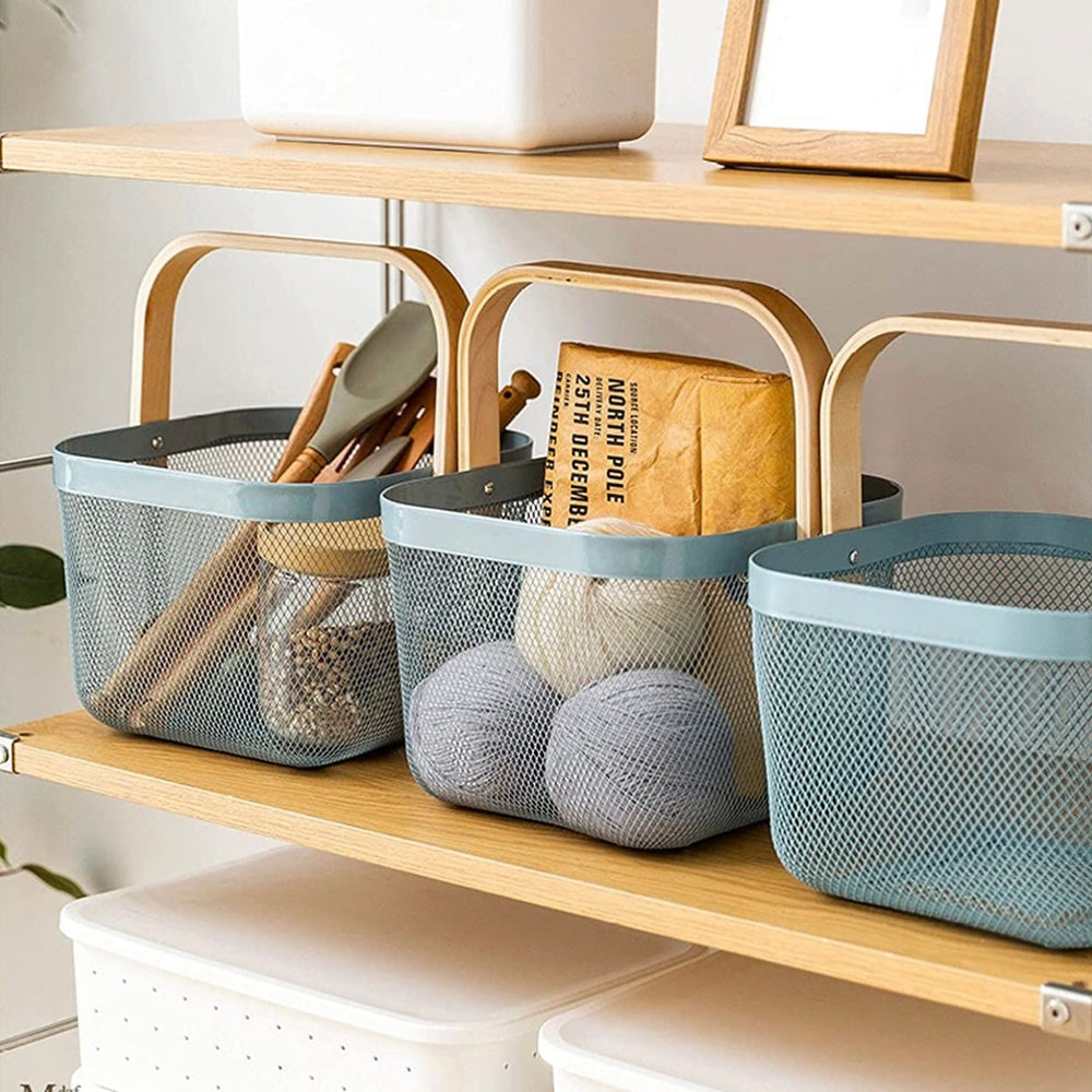 Metal Basket with Wood Finish Handle image 4