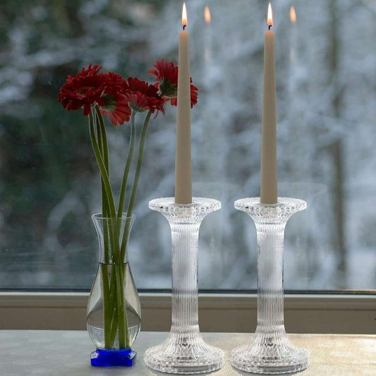 Glass Ribbed Candle Stand image 0