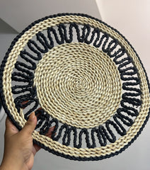 Rattan Placemat - Black Patterned image