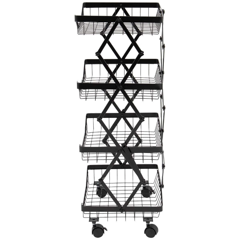 4 Tier Collapsible Wire Rack Storage Cart image 0