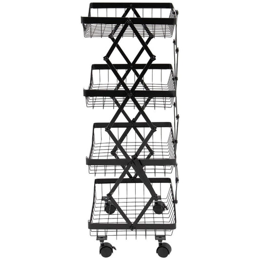 4 Tier Collapsible Wire Rack Storage Cart image 0
