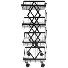 4 Tier Collapsible Wire Rack Storage Cart image 0
