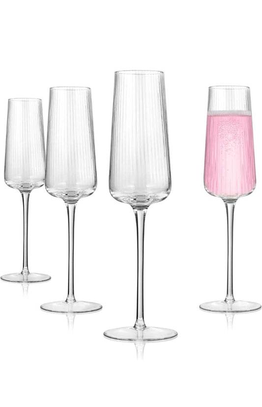 DH Stripe Polar Glass Collection - 2 Piece 230ml Champagne Glass image