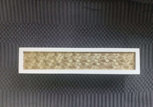 Gold and White Decorative Wall Shelf image 1