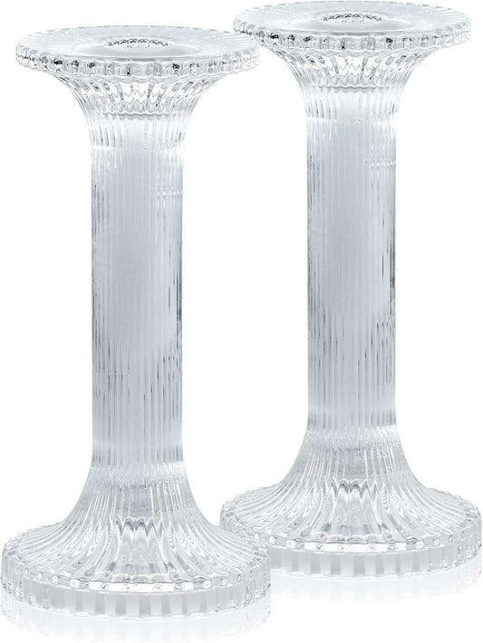Glass Ribbed Candle Stand image 1