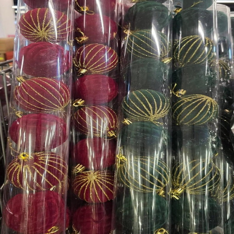 Velvet Christmas Balls (8 Balls)