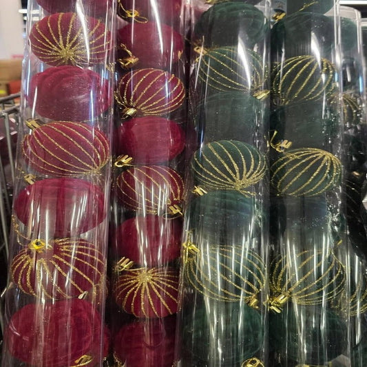 Velvet Christmas Balls (8 Balls)