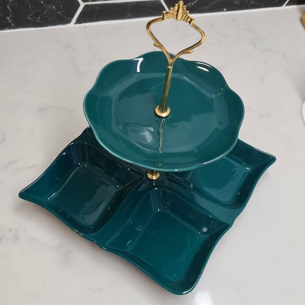 Snack Serving Plate- 2 Tiers image 1