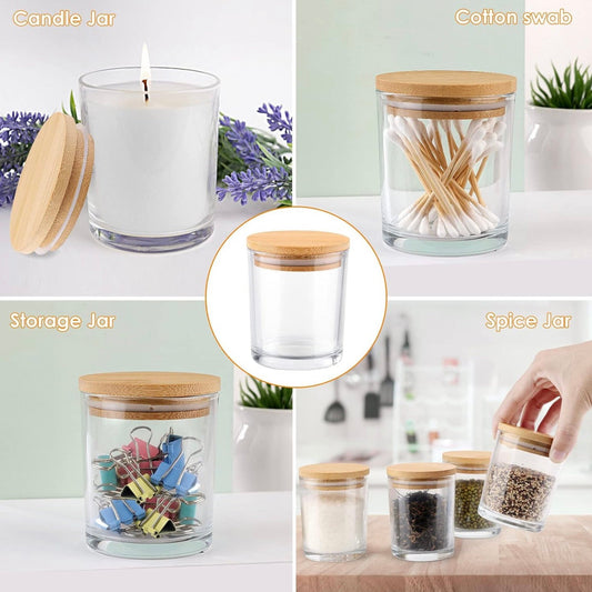 7.5oz Glass Jar with Bamboo Lid image 1