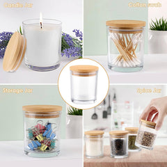 7.5oz Glass Jar with Bamboo Lid image 1