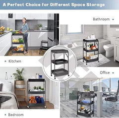Collapsible 3 Tier Metal Cart image 6