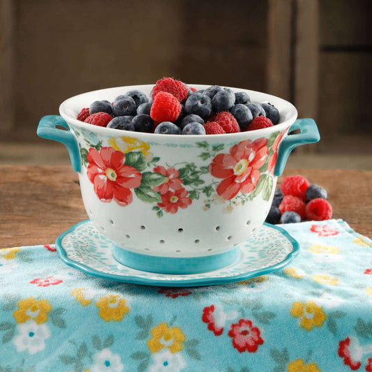 PIONEER WOMAN COLANDER W/DRIP PLATE image 0