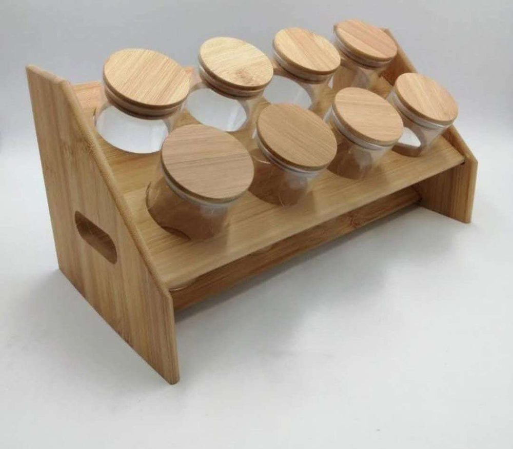 8 Piece Bamboo Spice Set - Slanted image