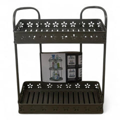 2 Tier Black Metal Shower/ Storage Caddy - Straight image