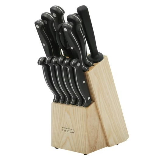 Martha Stewart Keswick 14 Piece Stainless Steel Knife Set with Wood Block