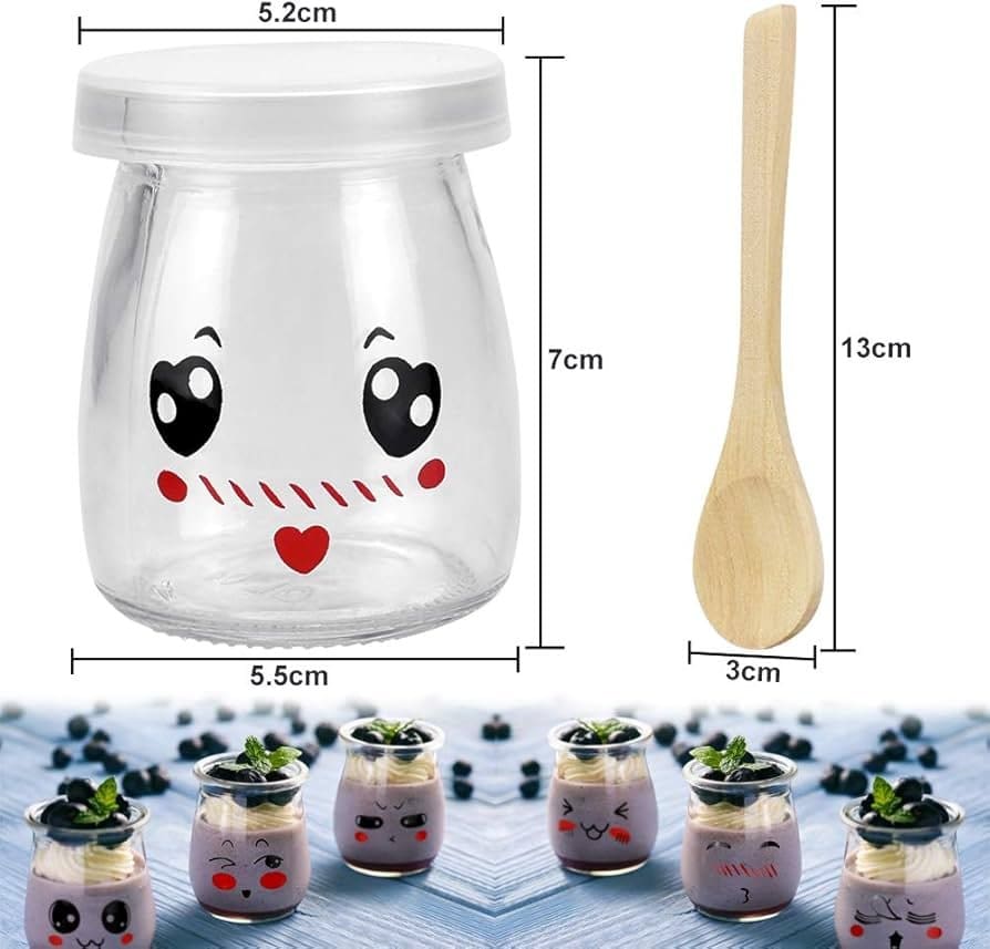 Emoticon Glass Jar with Spoon