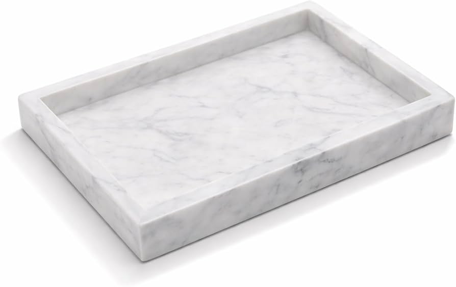 Rectangular Natural White Marble Tray