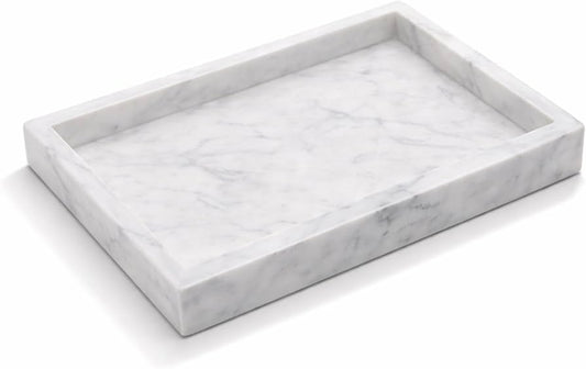 Rectangular Natural White Marble Tray