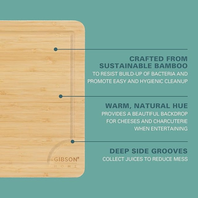 Gibson 2 Piece Bamboo Cutting Board Set 15" and 12