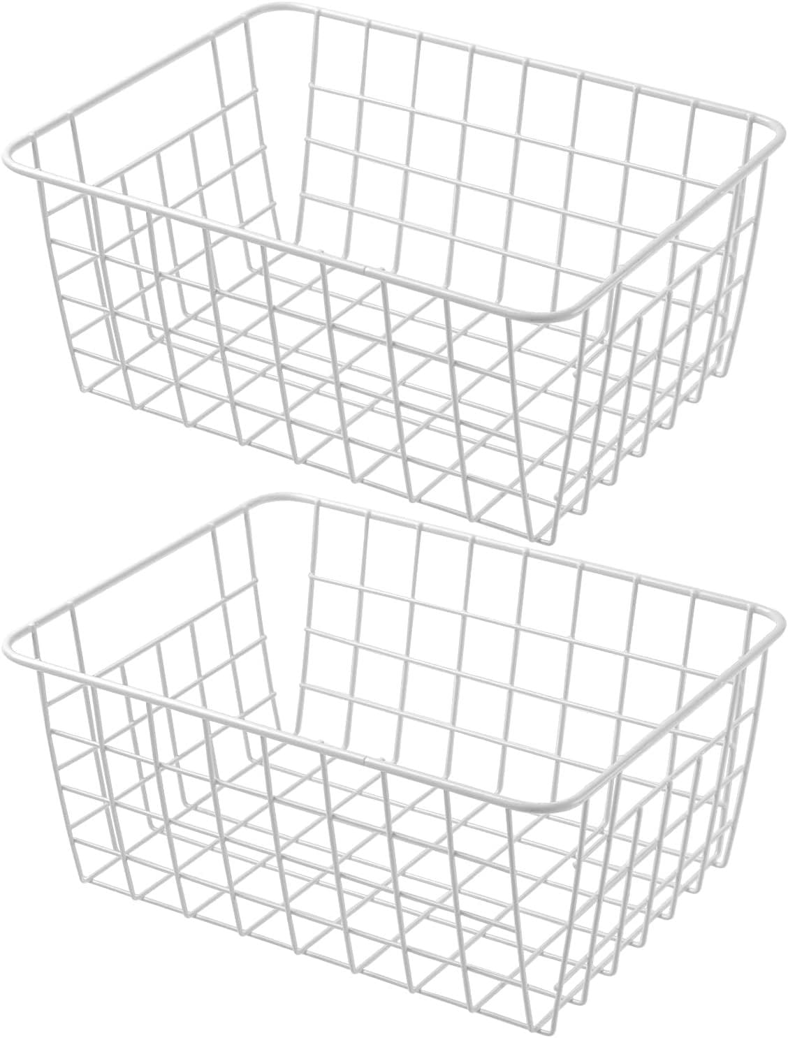 White Metal Storage Basket