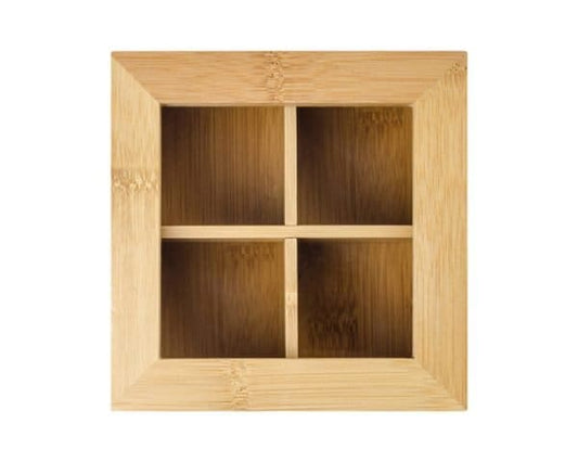 Large 4 Compartment Bamboo Tea Box