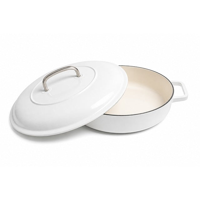 Martha Stewart White 3.5 Quart Cast Iron Braiser