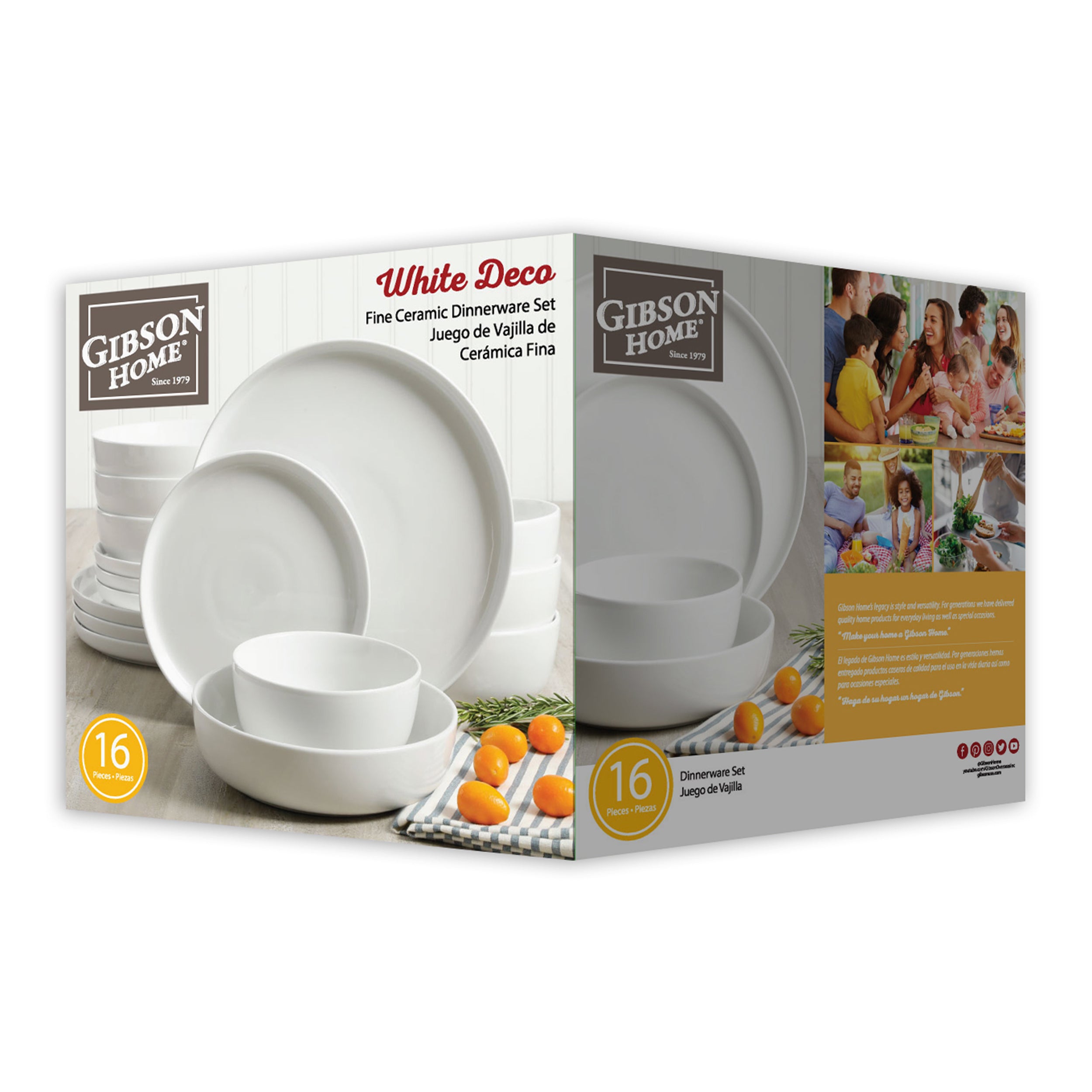 Gibson 16 Piece Dinnerware Set White