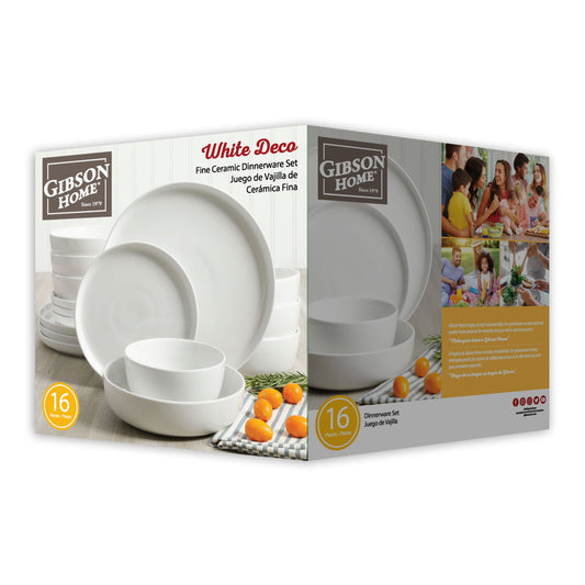 Gibson 16 Piece Dinnerware Set White