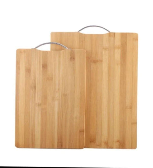 Rectangle Bamboo Chopping Board with Metal Handle