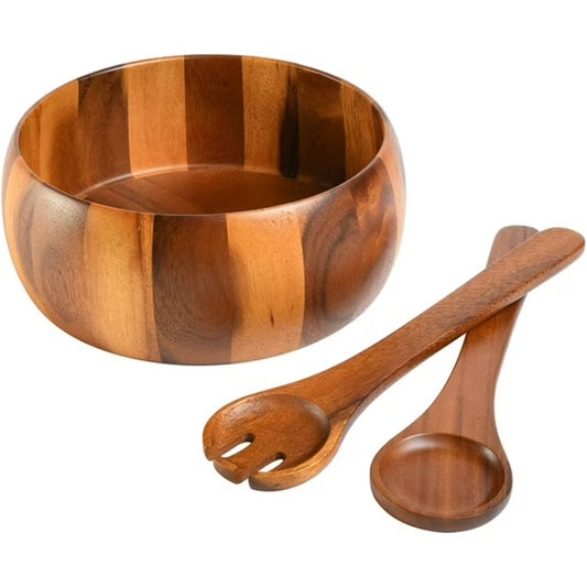 Gibson Laurel Acacia Wood Salad Bowl 3 Piece Set