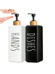 Black and White Dish and Hand Soap Bottle